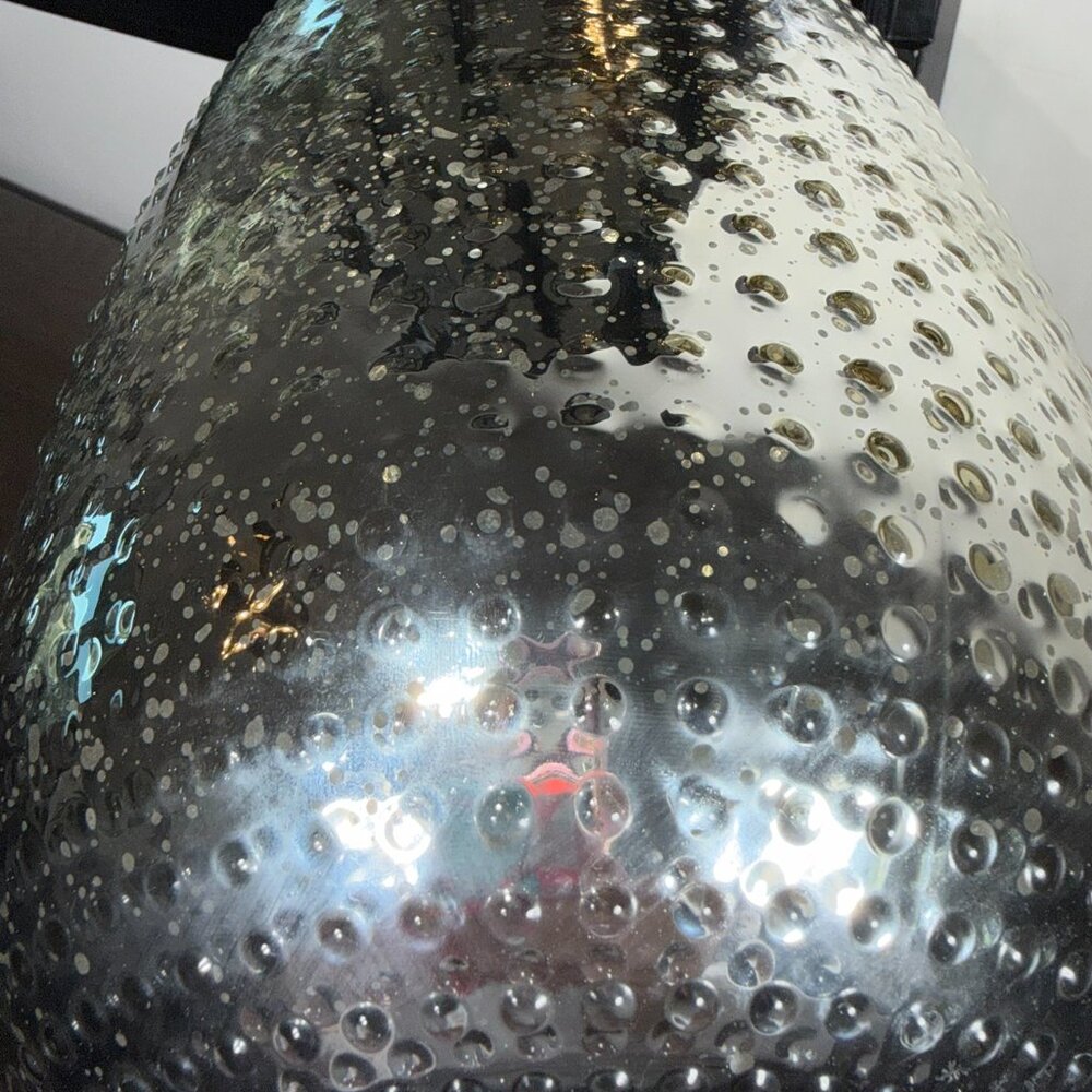 Large Mercury Glass Nubby Vase | Silver Textured Decorative Table Vase - Picture 3 of 8
